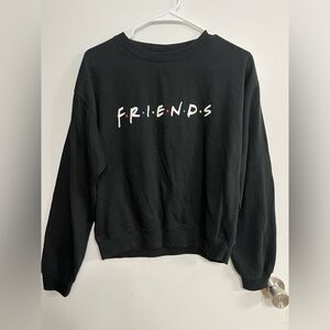 Black FRIENDS Logo Crewneck Sweatshirt, size Medium